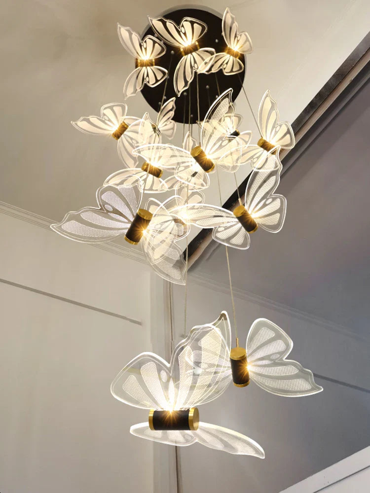 Afralia™ Elegant Butterfly Chandelier for Stairs, Bedroom, Kitchen & More