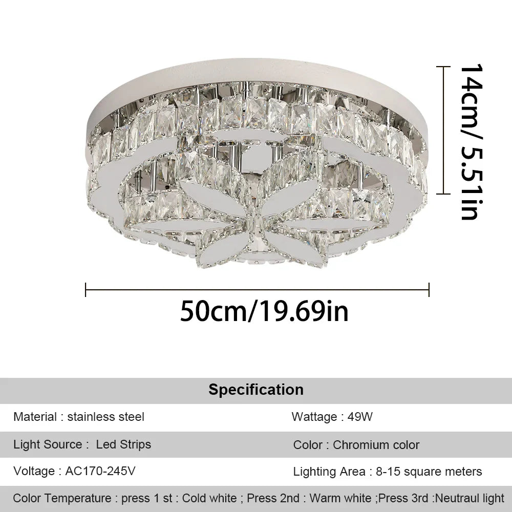 Afralia™ Crystal Ceiling Chandelier: Modern LED Light with RC Dimming for Luxe Home Decor