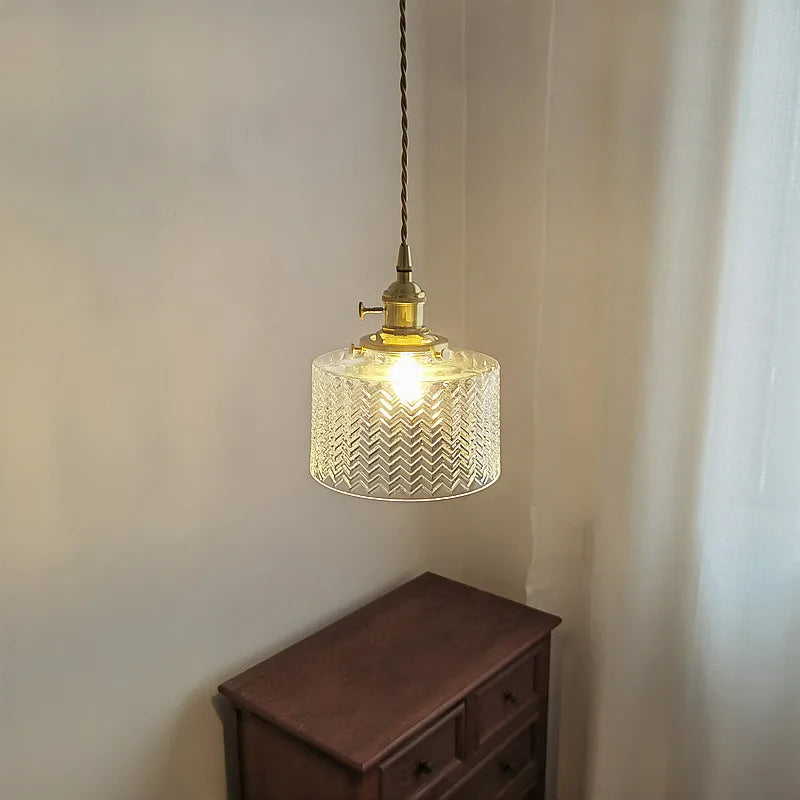 Afralia™ Green Glass Pendant Light Chandelier - Nordic LED Hanging Lamp for Home Decor