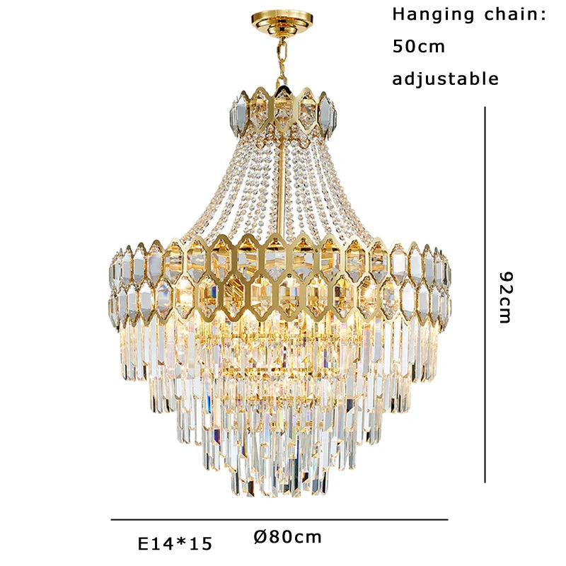 Afralia™ Nordic Gold Crystal Chandelier for Home Decor Living Room Decoration