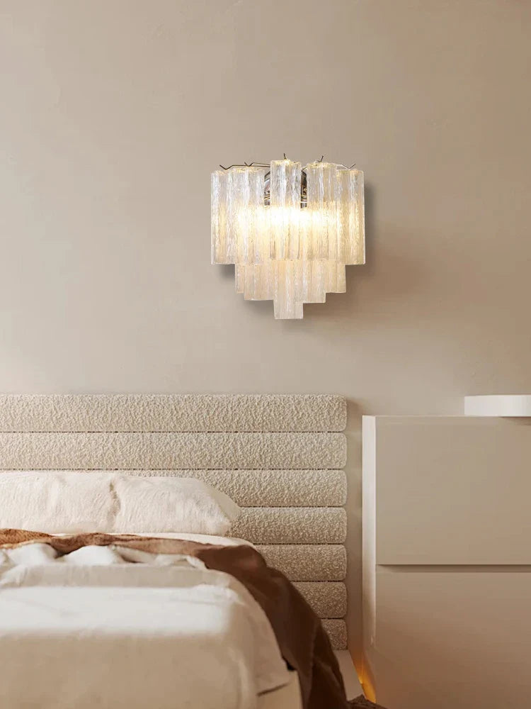 Pink Glass Wall Sconce Lamps LED - Afralia™ Modern Home Decor Aisle Hotel Light