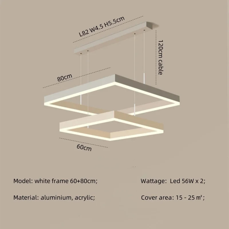 Afralia™ Modern Straight Pendant LED Light - Minimalist Painted Aluminium Chandelier
