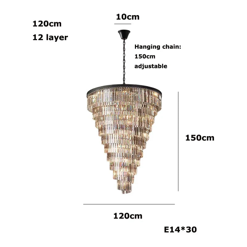 Afralia™ Spiral Crystal Black Pendant Light - Elegant Living Room Hanging Lamp