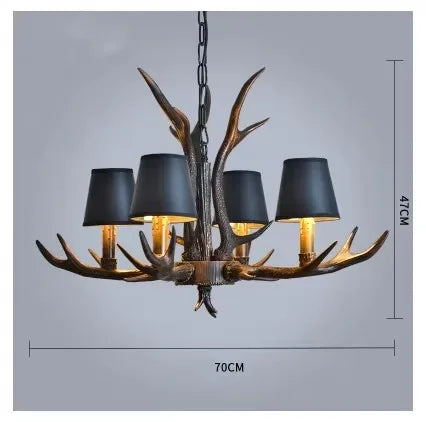 Afralia™ Retro Nordic Antlers Pendant Lamp for Home and Clothing Store