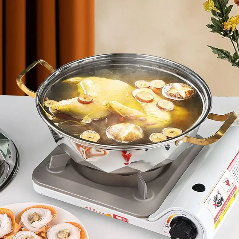 Afralia™ Stainless Steel Double Layer Steam Pot for Induction Cooker - Kitchen Essential