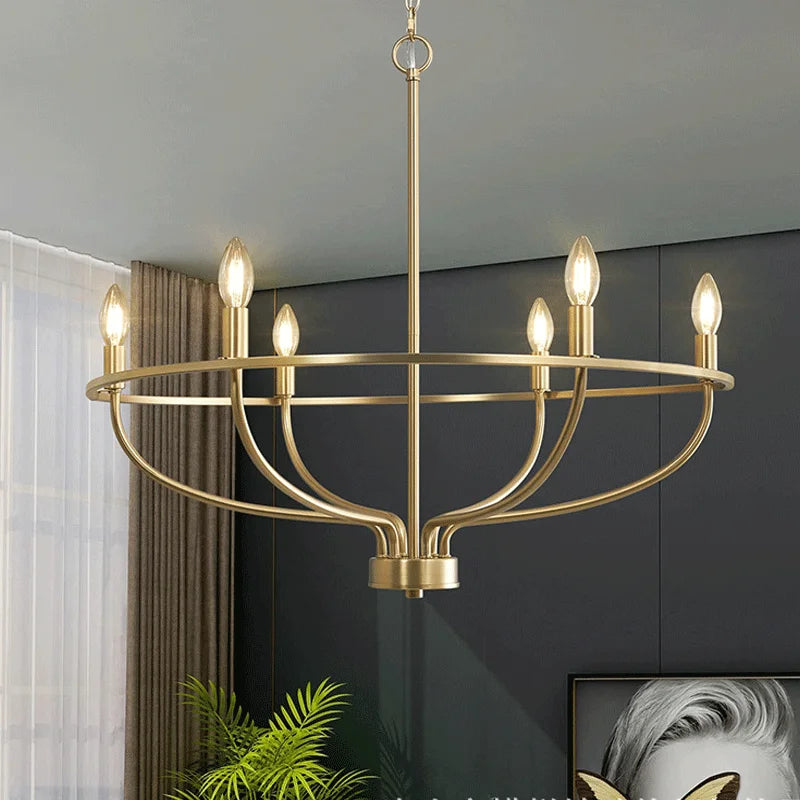 Iron Chandelier Pendant Light Ring for Modern Dining and Living Room Decor - Afralia™