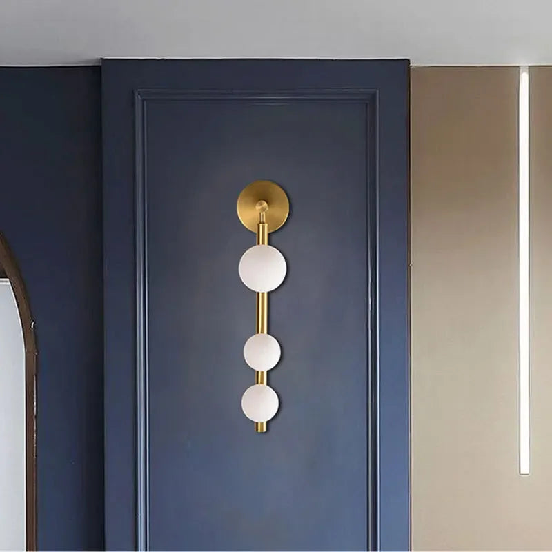 Afralia™ White Glass Ball Wall Sconce Lamp for Parlor, Bedroom, Dining Room