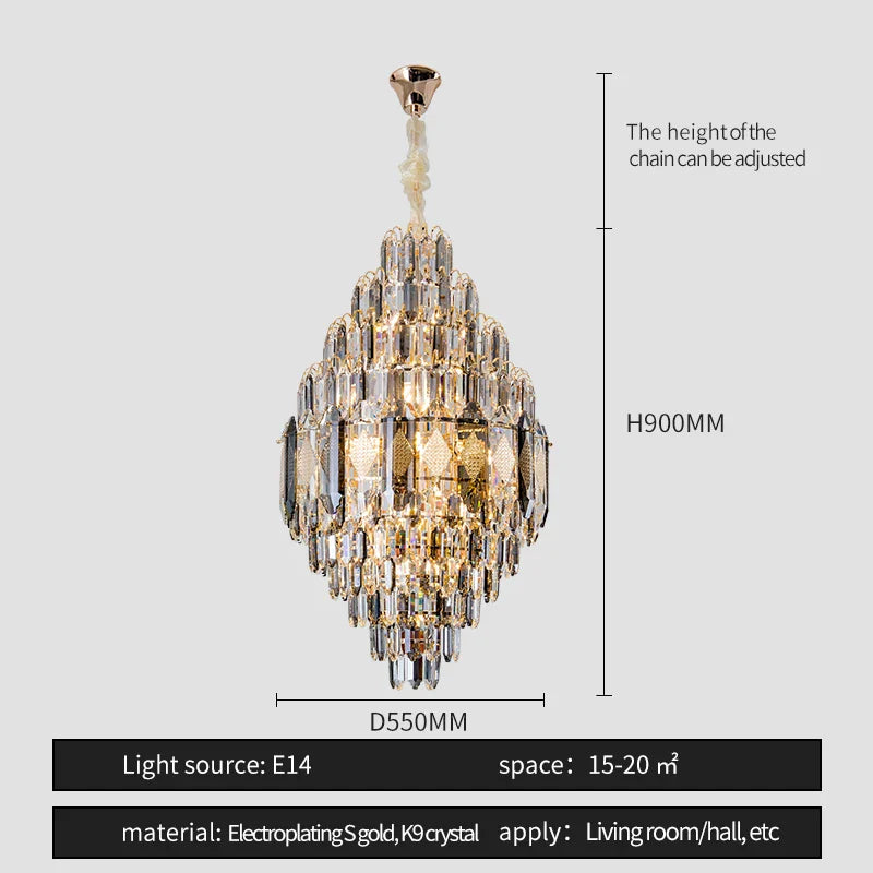 Afralia™ Crystal Pendant Lamp: Nordic Modern Luxury for Villa, Hotel, and Living Room