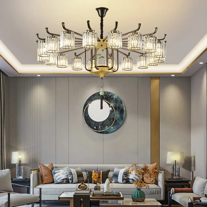 Afralia™ Luxury Crystal Chandelier: Modern Chinese Villa Living Room Lighting