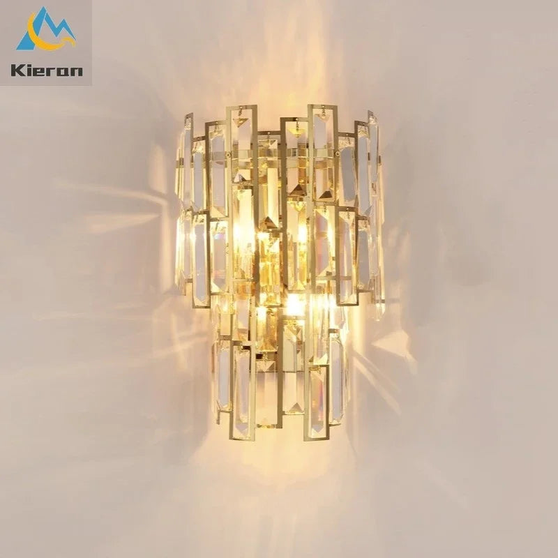 Afralia™ Crystal LED Wall Lamp for Bedroom Living Room Study Minimalist Design