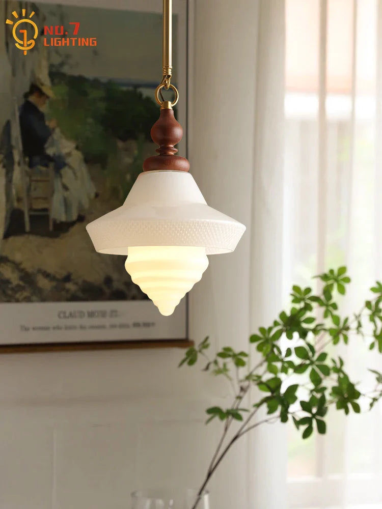 Afralia™ Gold Lustre Glass Pendant Lights LED E27 Vintage Design Classic for Bedroom Kitchen Island