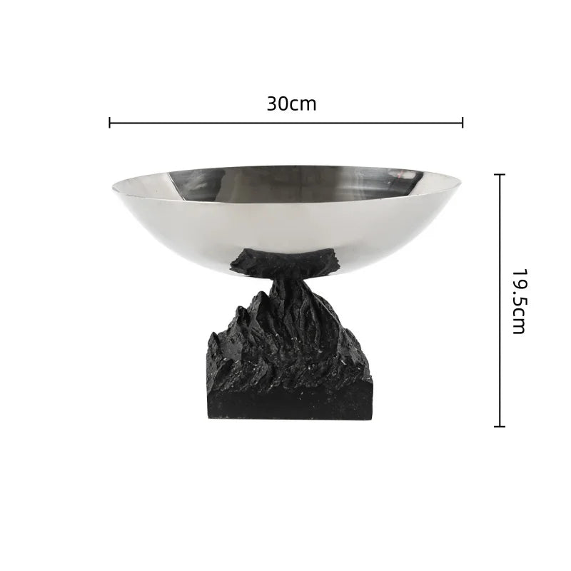 Afralia™ Rockery Base Fruit Bowl: Abstract Storage Tray and Room Decoration Accent