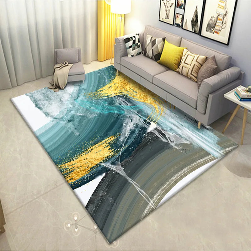 Feather Print Velvety Home Carpets by Afralia™: Quality Rugs for Living Room and Bedroom