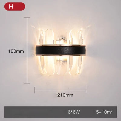 Afralia™ Crystal Gold Stainless Steel LED Dimmable Wall Sconce