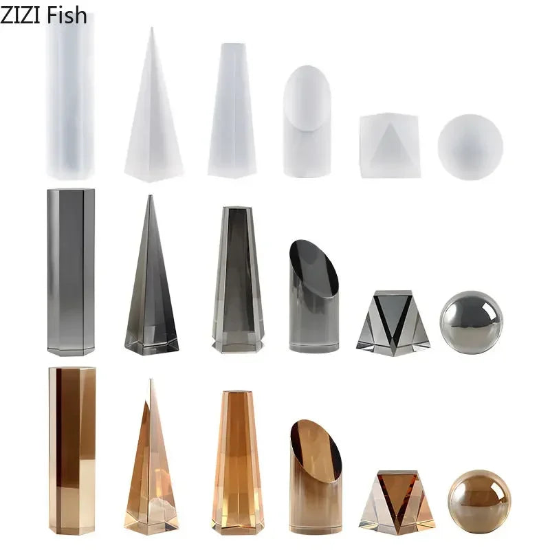 Afralia™ Geometric Crystal Artwork Polyhedron Sculpture Desk Decoration Modern Home Decor