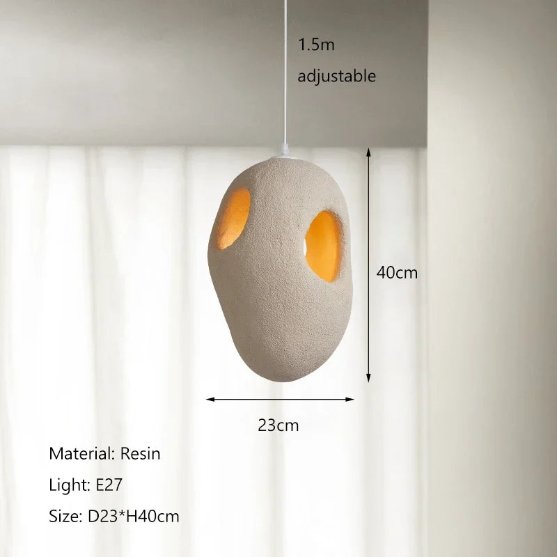Afralia™ Wabi Sabi Resin Pendant Lights, E27 Bulb Compatible