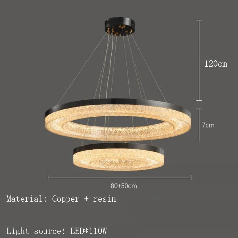 Afralia™ Copper Resin Remote Control Pendant Lamps for Modern Minimalist Living Dining Kitchen Bedroom