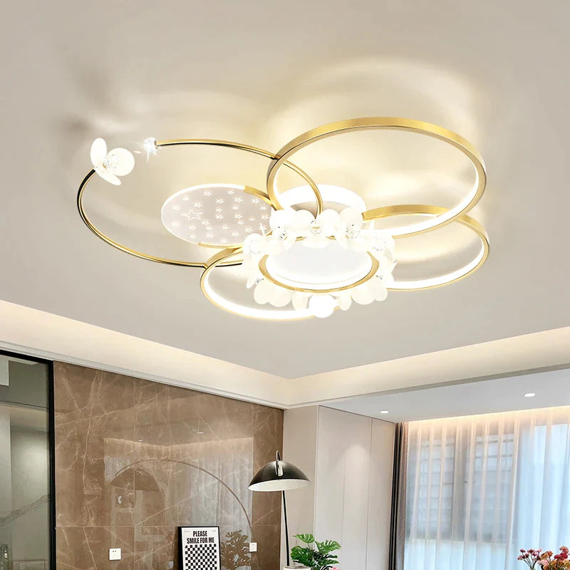 Afralia™ Petal Crystal Chandelier: Elegant Living Room Bedroom Light, Luxury Nordic Design