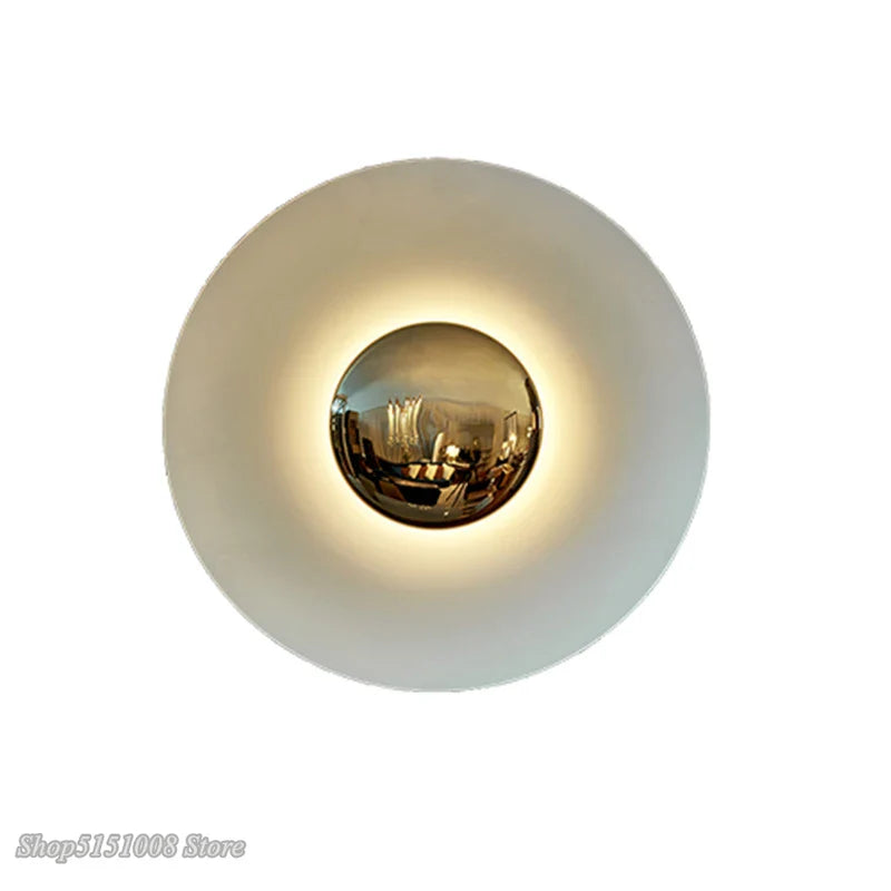 Afralia™ UFO Round Wall Sconce Light for Bedroom Restaurant Porch Decoration