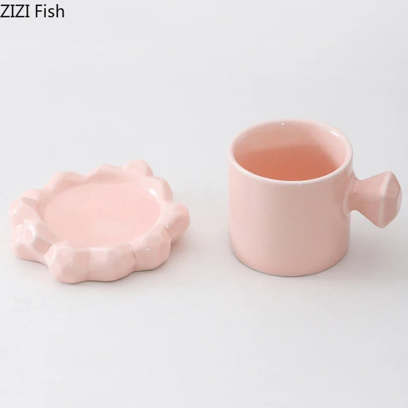 Afralia™ Diamond Porcelain Coffee Mug Set