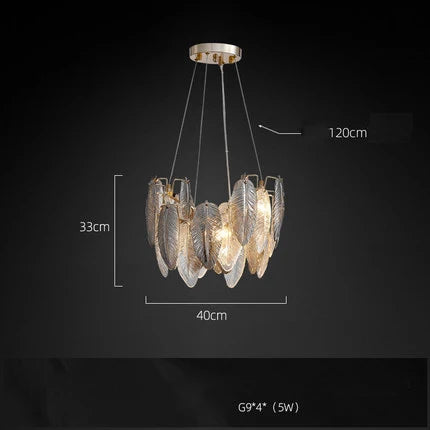 Afralia™ White Glass Feather LED Chandelier for Foyer