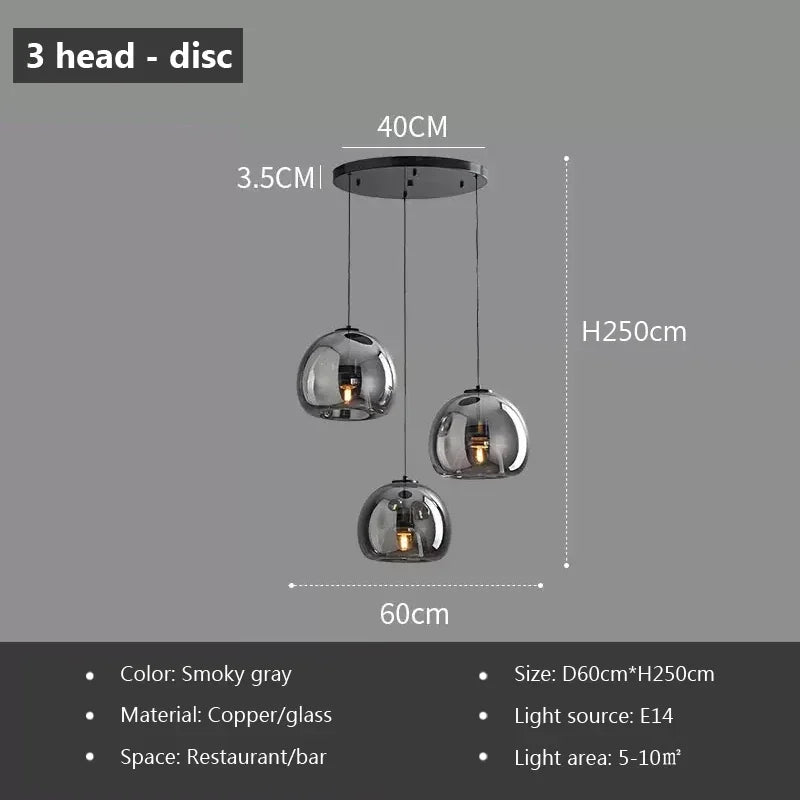 Afralia™ LED Glass Pendant Light: Modern Nordic Luxury Hanging Lamp Fixture