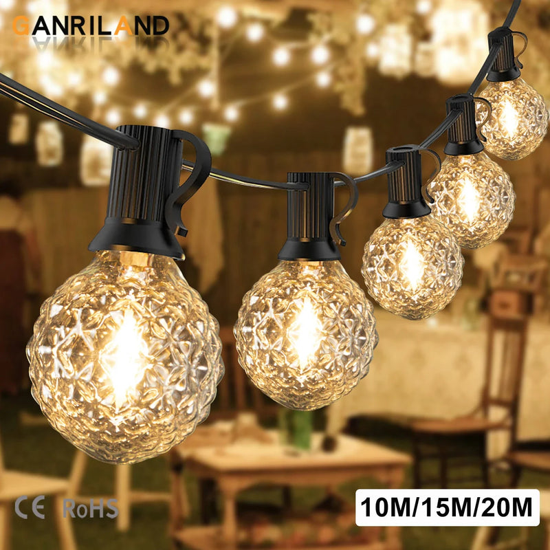 Afralia™ Dimmable LED G40 String Lights | 50FT 65FT Connectable Outdoor Fairy Light