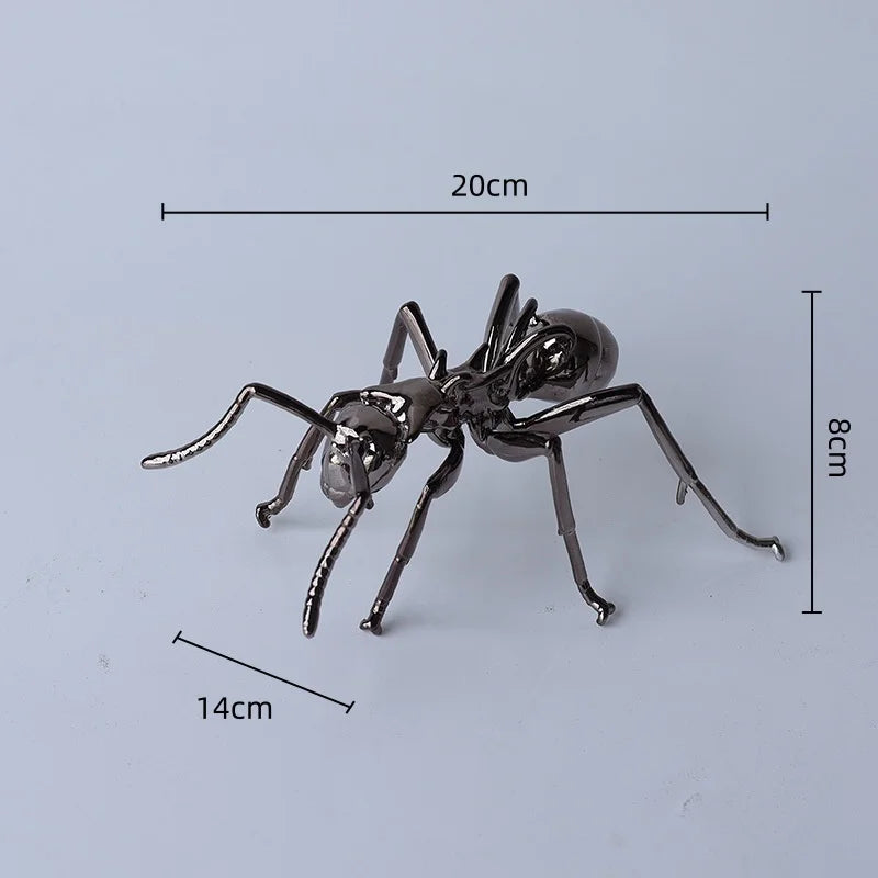 Afralia™ Metal Insect Sculpture Figurine Home Decor Accessory