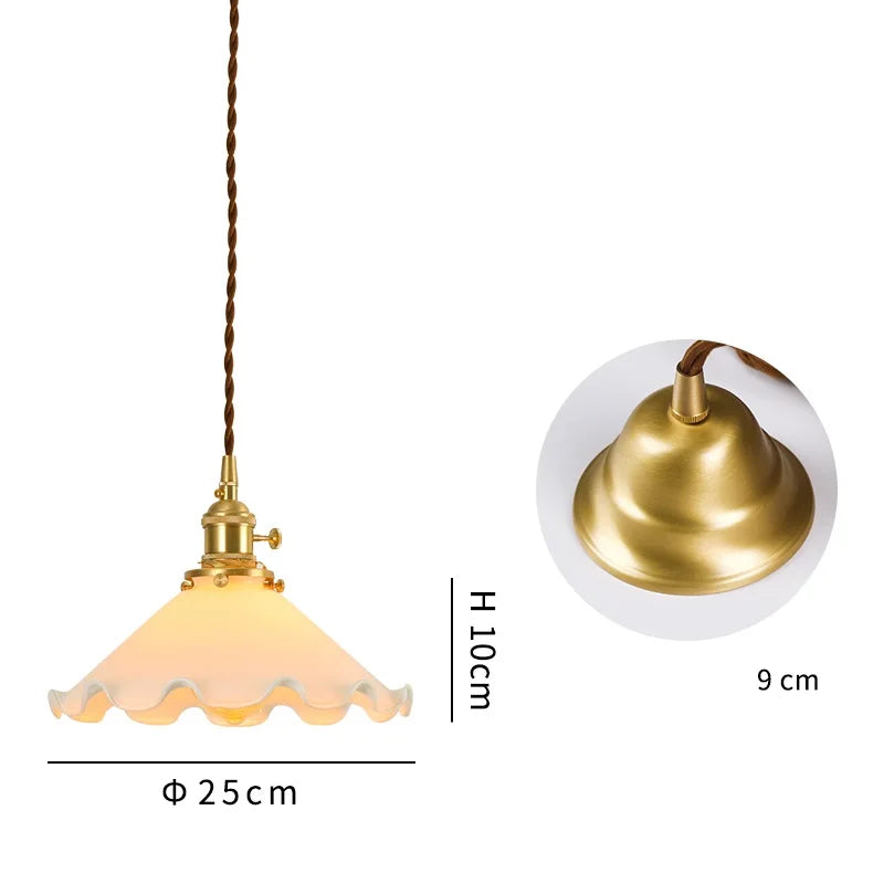 Afralia™ Glass LED Pendant Lamp: Modern Copper Nordic Indoor Lighting for Home, Coffee, Bedroom & Living Room