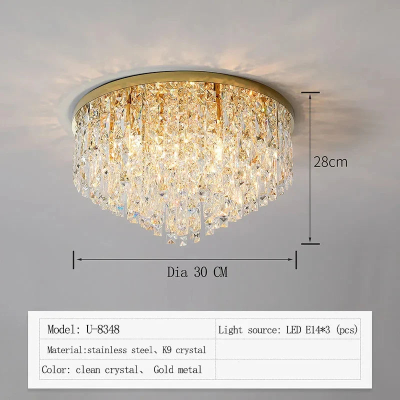 Afralia™ Crystal E14 Ceiling Lamp: Modern LED Chandelier Lighting Fixture