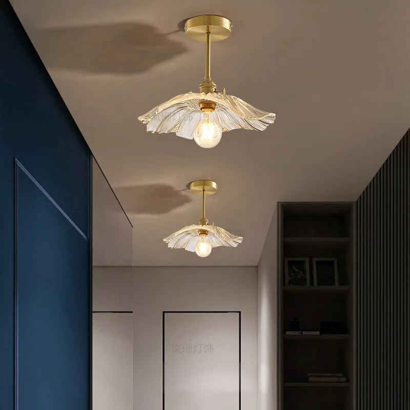 Afralia™ Glass Ceiling Lamp for Bedroom Small Room Porch Entry Lighting