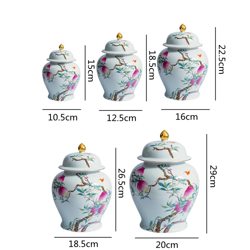 Afralia™ Retro Chinese Tea Storage Pot Porcelain Jar Set for Home Decoration