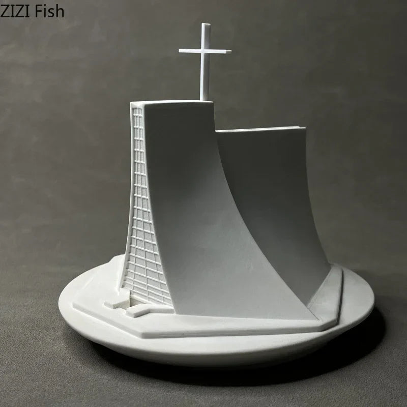 Afralia™ Christian Church Gypsum Ornaments Luce Chapel Architecture Decoration Home Decor