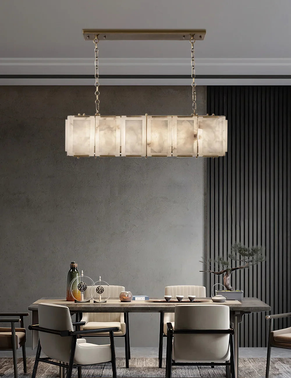 Afralia™ Marble Collection LED Ceiling Chandelier for Dining Room