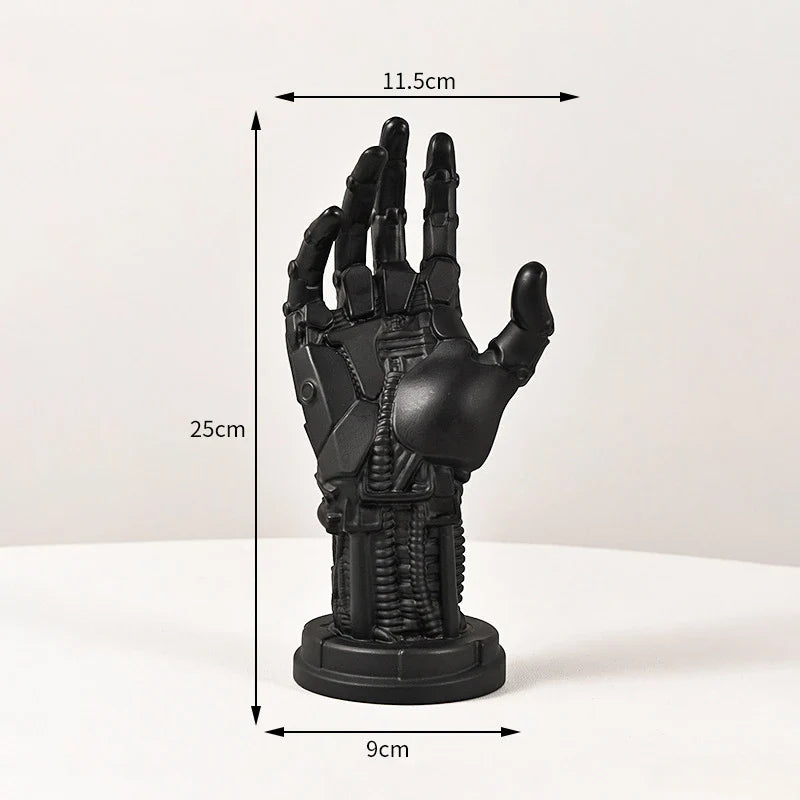 Afralia™ Cyberpunk Mechanical Arm Desktop Stand - Simulated Robot Hand Sculpture