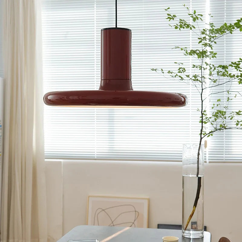 Afralia™ Red Chandelier: Danish Style Modern Bauhaus Artistic Bedroom Lamp