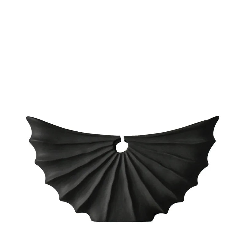 Afralia™ Geometric Scallop Ceramic Vase Sea Shell Handmade Flower Pot Home Decor