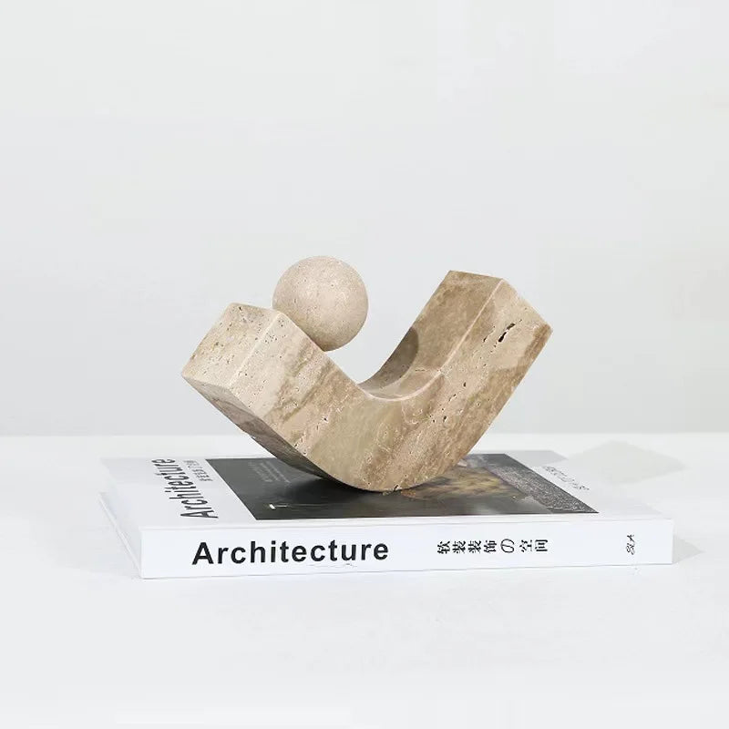 Afralia™ Geometric Natural Stone Ornaments Modern Crafts Desk Decoration
