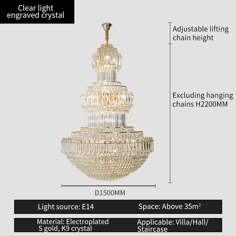 Afralia™ Crystal Duplex Decorative Luxury Lighting for Hotel Lobbies and Living Rooms