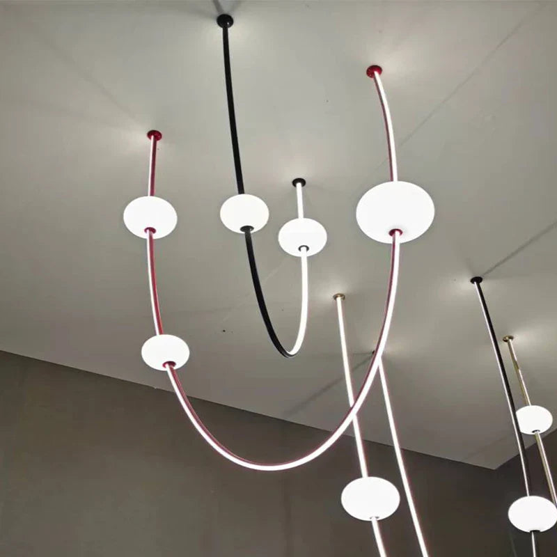 Afralia™ Pingpong LED Chandelier 2024 Dimmable Hanging Light Fixture