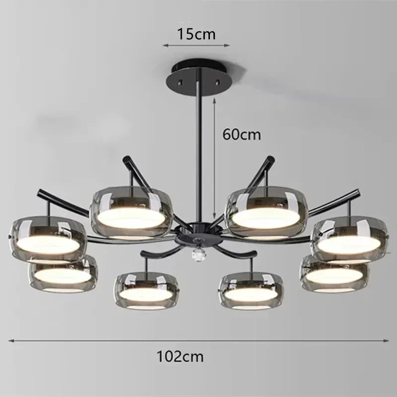 Afralia™ Modern Glass LED Chandelier for Home Decor - Hanging Light Fixture