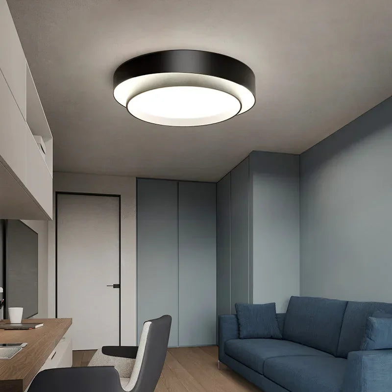 Afralia™ Modern Circle Chandelier Ceiling Lights with Remote Control