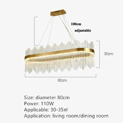 Afralia™ Crystal Pendant Chandelier Remote Control Dimmable LED Lighting