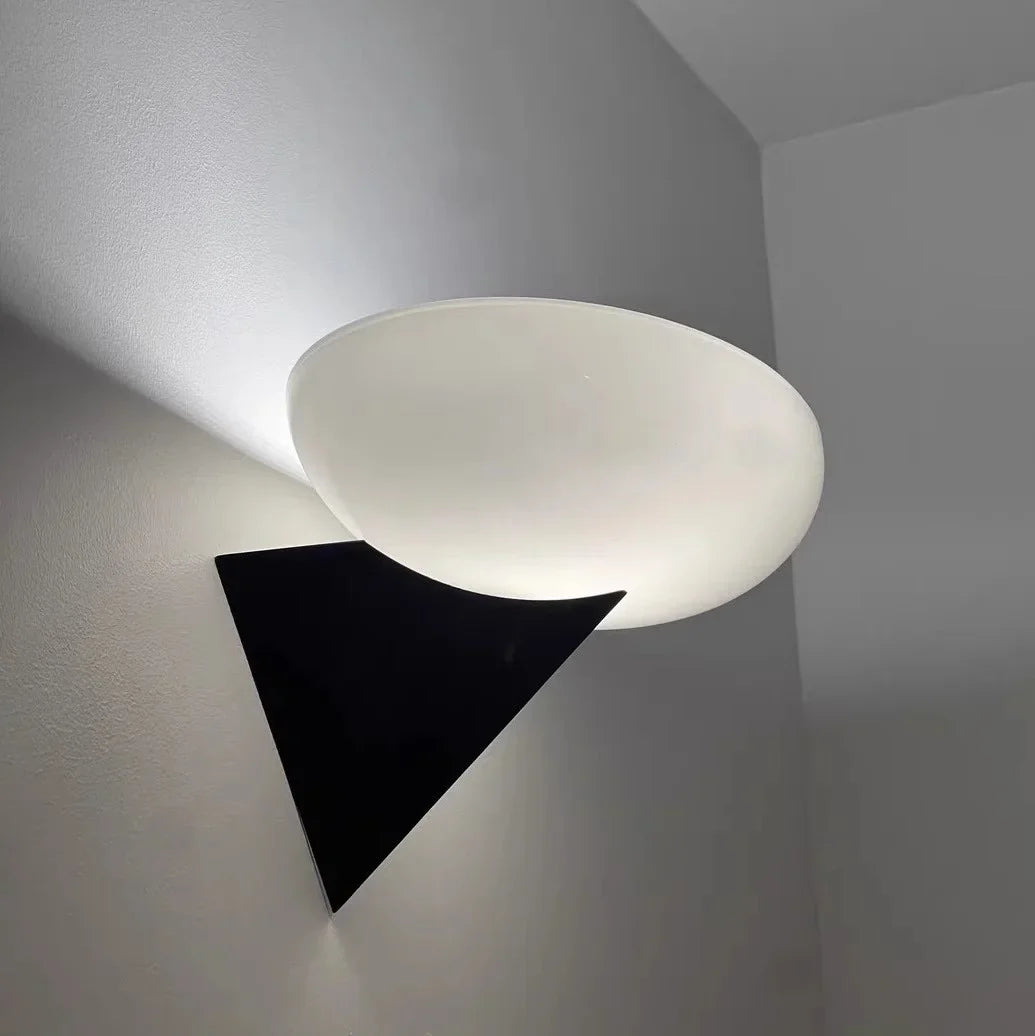 Afralia™ Modern Decor Glass Wall Lamp: Bauhaus Style Orange & White Lampshade