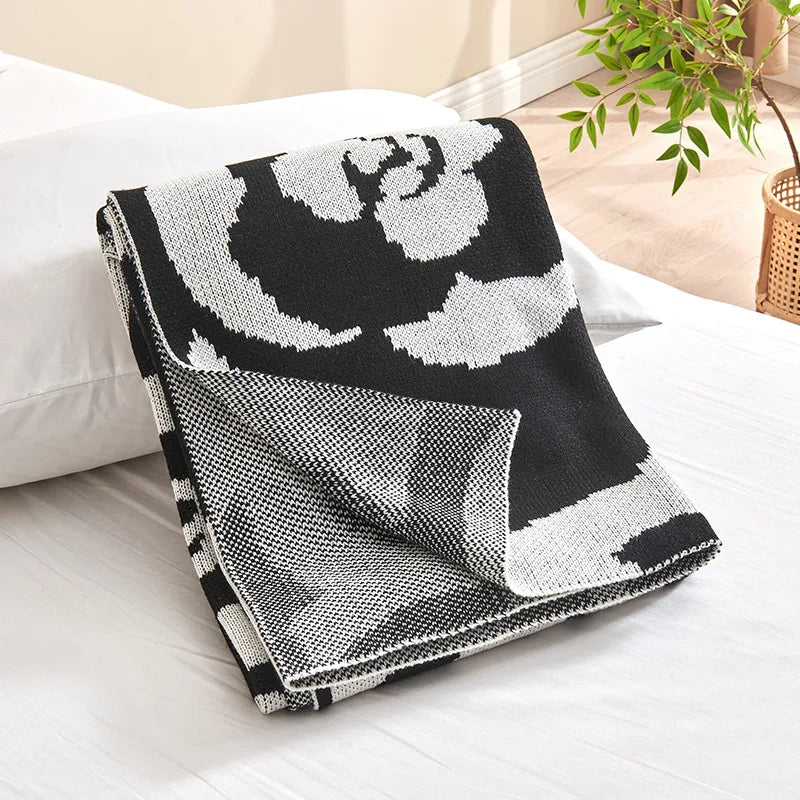 Afralia™ Camellia Knitted Blanket: Soft Spring/Summer Office Nap Sofa High-End Single Quilt