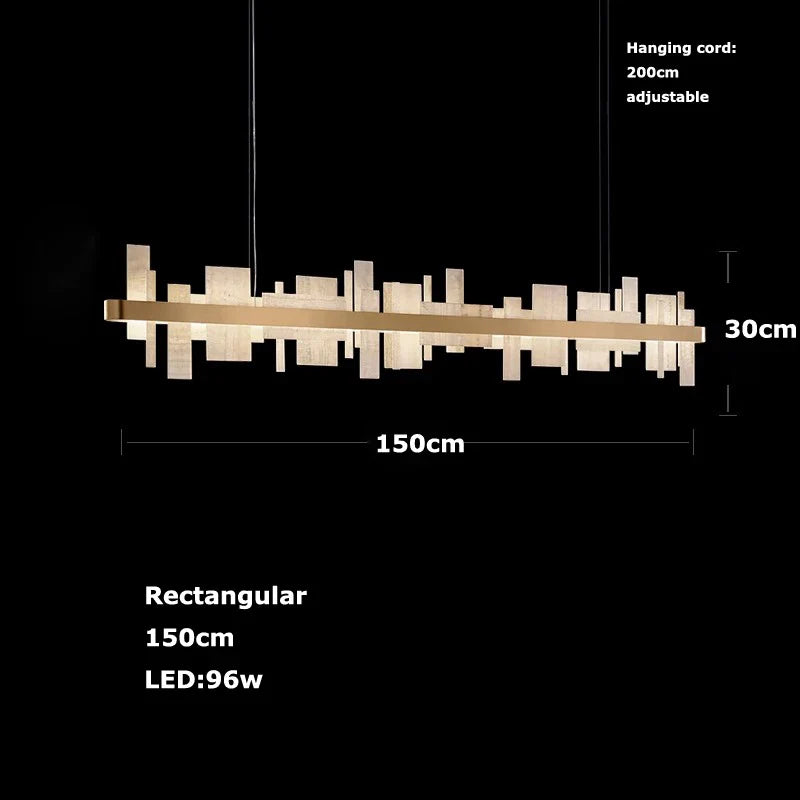 Afralia™ Gold Marble LED Dimmable Chandelier: Elegant lighting for Dining & Living Rooms