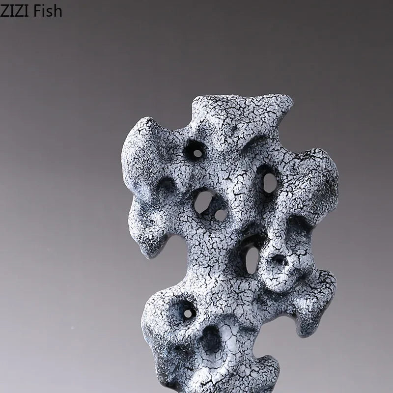 Afralia™ Taihu Lake Stone Coral Sculpture Modern Desk Ornament Crafts Aesthetic Decor