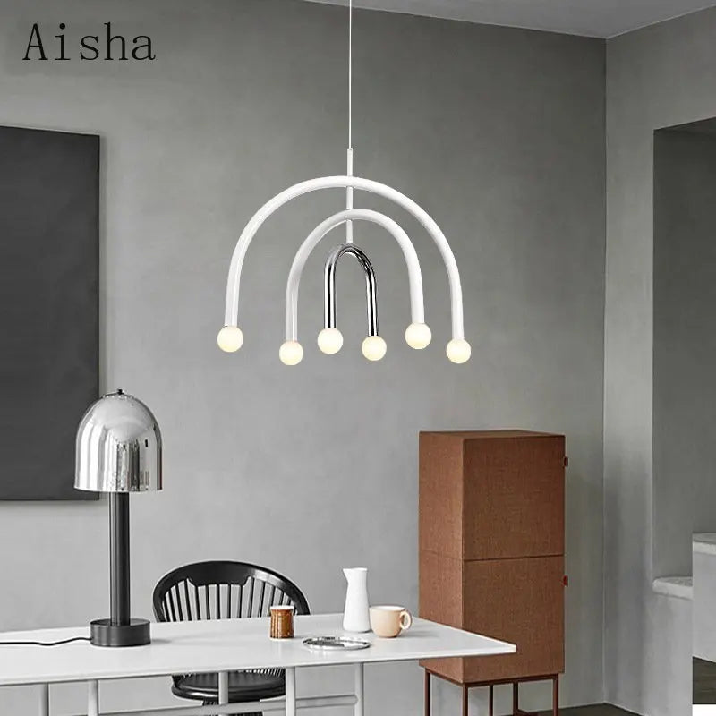 Afralia™ Rainbow Chandelier Pendant Lamp for Home, Hotel, Restaurant, and Bar décor