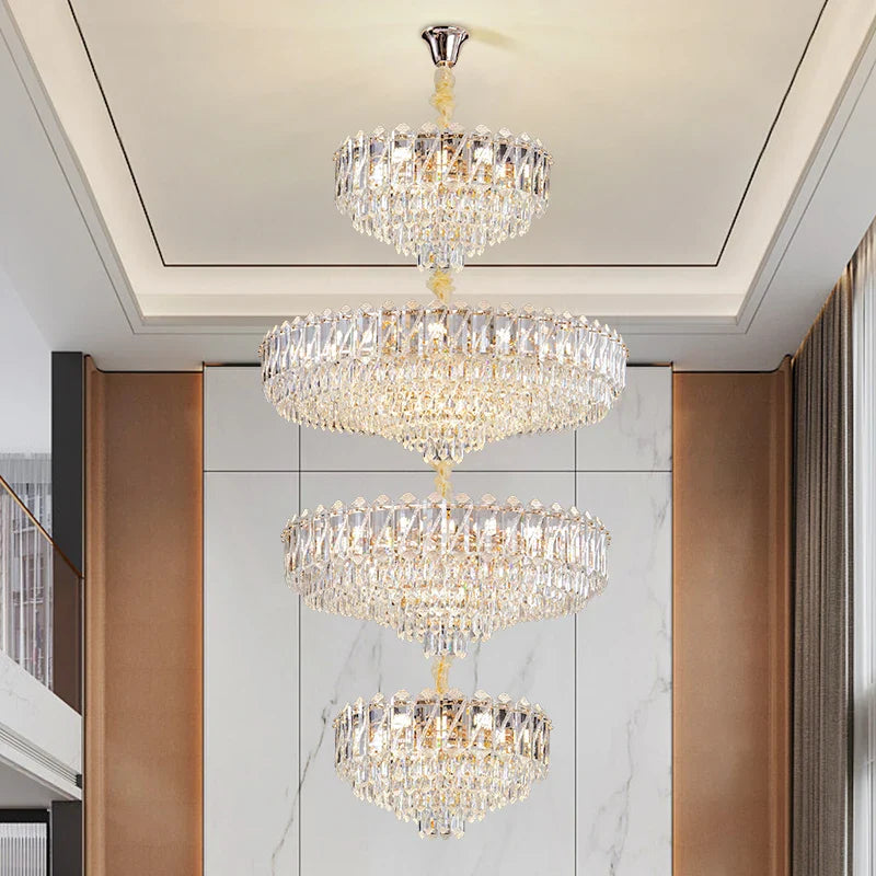 Afralia™ Crystal Living Room Chandelier: Modern Luxury High-Rise Villa Personality Creative Hotel Décor