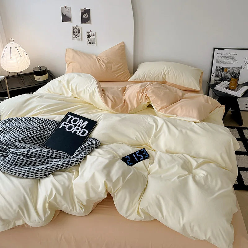 Afralia™ Cotton Bed Sets Comforter Cover Set with Corner Ties